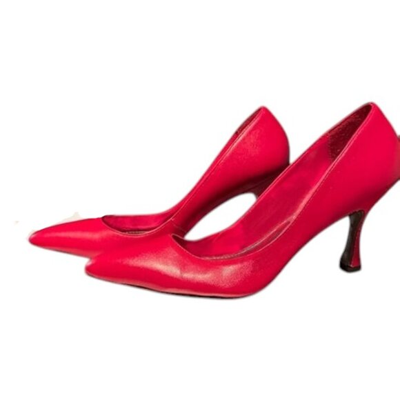 Vintage Two Lips Leather Sculpted Heels - Picture 3 of 8